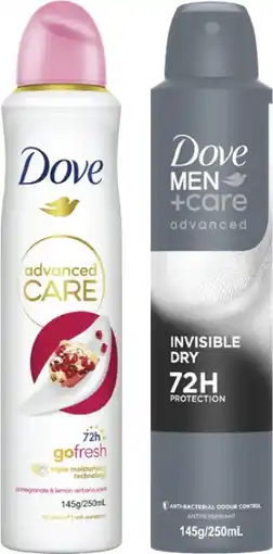 Coles Dove Advanced Care Antiperspirant Aerosol Deodorant 250mL offer