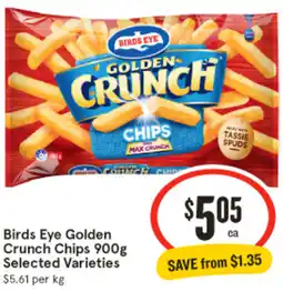 IGA Birds Eye Golden Crunch Chips Selected Varieties offer