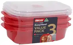 Coles Décor Microsafe Easy Heat Containers 900mL 3 Pack offer
