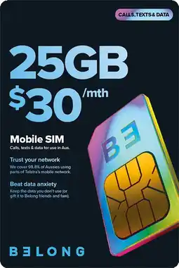 Coles Belong $30 Mobile SIM offer