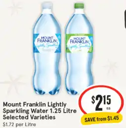 IGA Mount Franklin Lightly Sparkling Water Selected Varieties offer