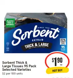 IGA Sorbent Thick & Large Tissues 95 Pack Selected Varieties offer