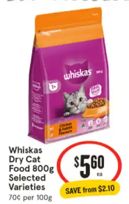 IGA Whiskas Dry Cat Food Selected Varieties offer