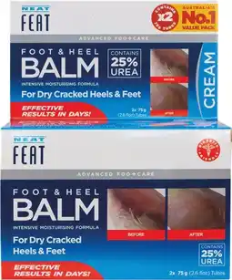 Pharmacist Advice Neat Feat Foot & Heel Balm 2 x 75g Tubes offer