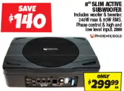 Autobarn 8" slim active subwoofer offer