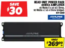 Autobarn Alpine head unit power pack 45wx4 amplifier offer