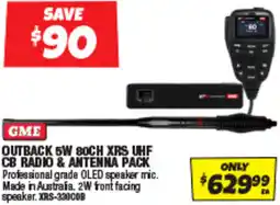 Autobarn Gme outback 5w 80ch xrs uhf cb radio & antenna pack offer