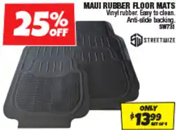 Autobarn Maui rubber floor mats offer