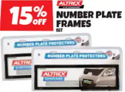 Autobarn Altrex number plate frames offer