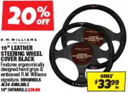 Autobarn 15" leather steering wheel cover black offer