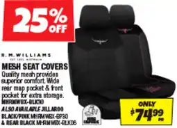 Autobarn R. m.williams mesh seat covers offer