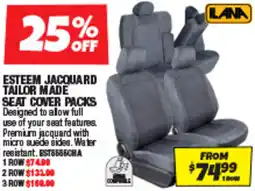 Autobarn Esteem jacquard tailor made seat cover packs offer
