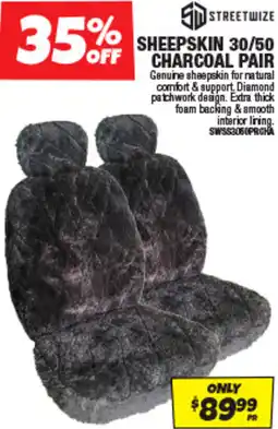 Autobarn Streetwize sheepskin charcoal pair offer