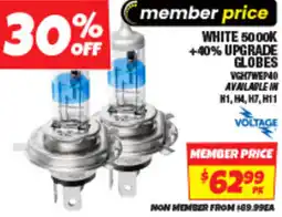 Autobarn White upgrade globes offer