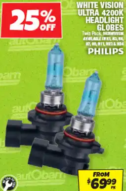 Autobarn White vision ultra headlight globes offer