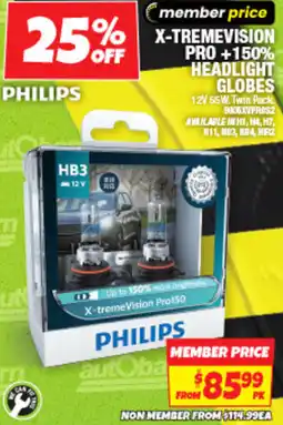 Autobarn X-tremevision pro +150% headlight globes offer