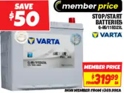Autobarn Stop/start batteries offer