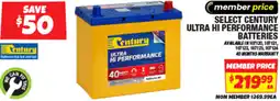 Autobarn Select century ultra hi performance batteries offer
