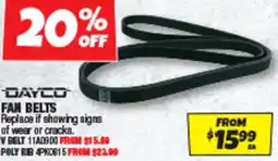 Autobarn Dayco fan belts offer