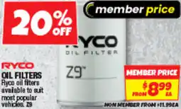 Autobarn Ryco oil filters offer