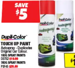 Autobarn Dupli-color touch up paint offer