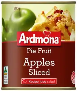 IGA Ardmona Pie Fruit Apple Sliced 800g offer
