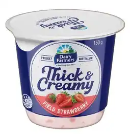 IGA Dairy Farmers Thick & Creamy Yoghurt 140‑150g Selected Varieties offer