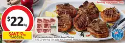Coles Coles Australian Lamb Loin Chops offer