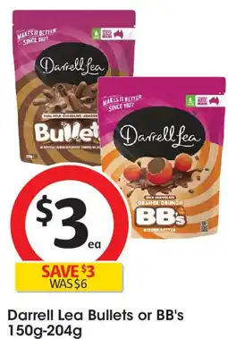 Coles Darrell Lea Bullets or BB's offer
