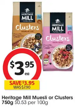 Coles Heritage Mill Muesli or Clusters offer