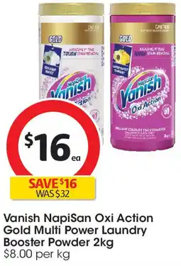 Coles Vanish Napisan Oxi Action Gold Multi Power Laundry Booster Powder offer