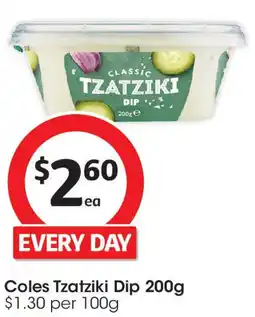 Coles Coles Tzatziki Dip offer