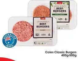 Coles Coles Classic Burgers offer
