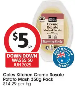 Coles Coles Kitchen Creme Royale Potato Mash Pack offer