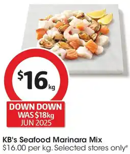 Coles KB's Seafood Marinara Mix offer