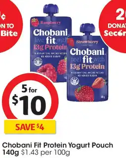 Coles Chobani Fit Protein Yogurt Pouch offer