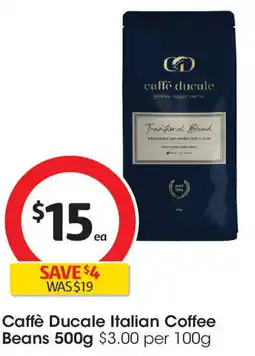 Coles Caffè Ducale Italian Coffee Beans offer
