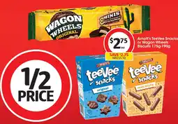 Coles Arnott's TeeVee Snacks or Wagon Wheels Biscuits offer