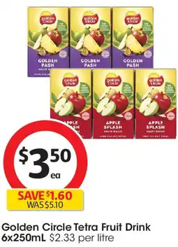 Coles Golden Circle Tetra Fruit Drink offer