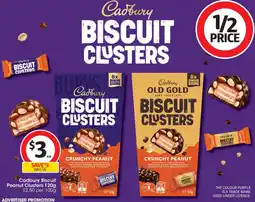 Coles Cadbury Biscuit Peanut Clusters offer