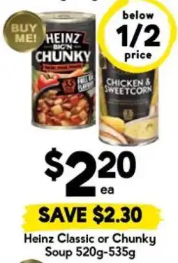 Drakes Heinz Classic or Chunky Soup 520g-535g offer