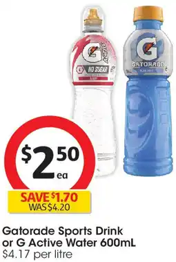 Coles Gatorade Sports Drink or G Active Water offer