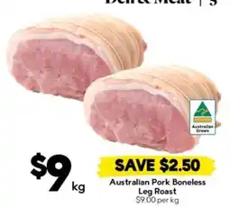 Drakes Australian Pork Boneless Leg Roast offer