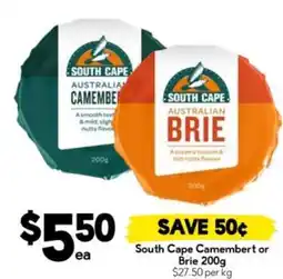 Drakes South Cape Camembert or Brie 200g offer