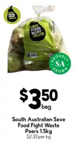Drakes South Australian Save Food Fight Waste Pears 1.5kg offer