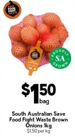 Drakes South Australian Save Food Fight Waste Brown Onions 1kg offer
