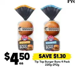 Drakes Tip Top Burger Buns 4 Pack offer