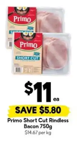 Drakes Primo Short Cut Rindless Bacon 750g offer