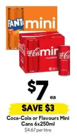 Drakes Coca-Cola or Flavours Mini Cans 6x250ml offer