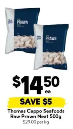 Drakes Thomas Cappo Seafoods Raw Prawn Meat 500g offer